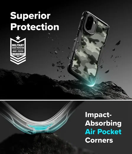 Ringke Fusion X OnePlus 15R Hoesje Back Cover Camo Zwart afbeelding 4