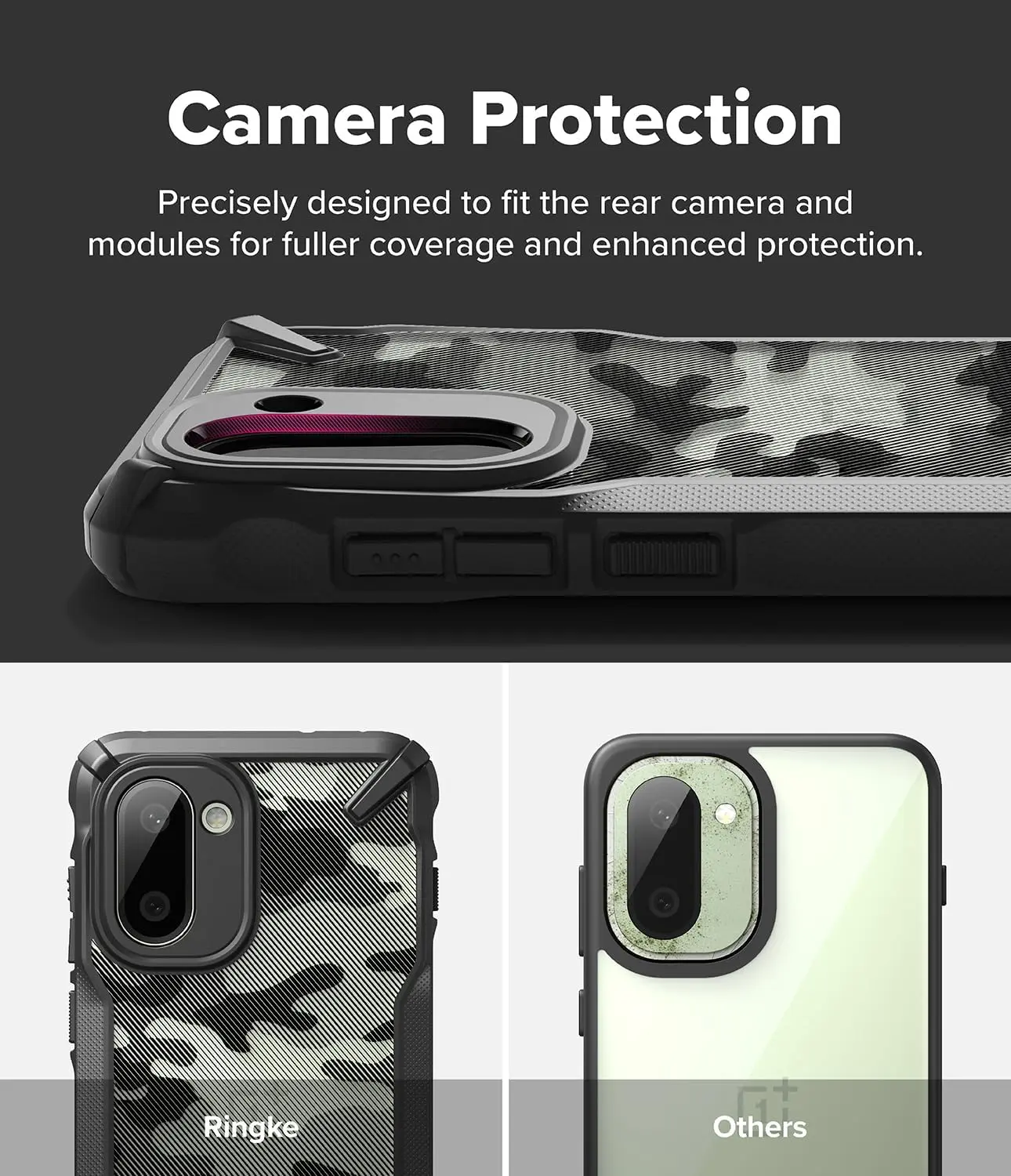 Ringke Fusion X OnePlus 15R Hoesje Back Cover Camo Zwart afbeelding 5