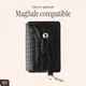 AVY MagSafe Kaarthouder / Pasjeshouder met Drukknoop en Haakje Leer Croco Zwart afbeelding 5