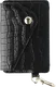 AVY MagSafe Kaarthouder / Pasjeshouder met Drukknoop en Haakje Leer Croco Zwart