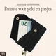 AVY MagSafe Kaarthouder / Pasjeshouder met Drukknoop en Haakje Leer Croco Zwart afbeelding 4