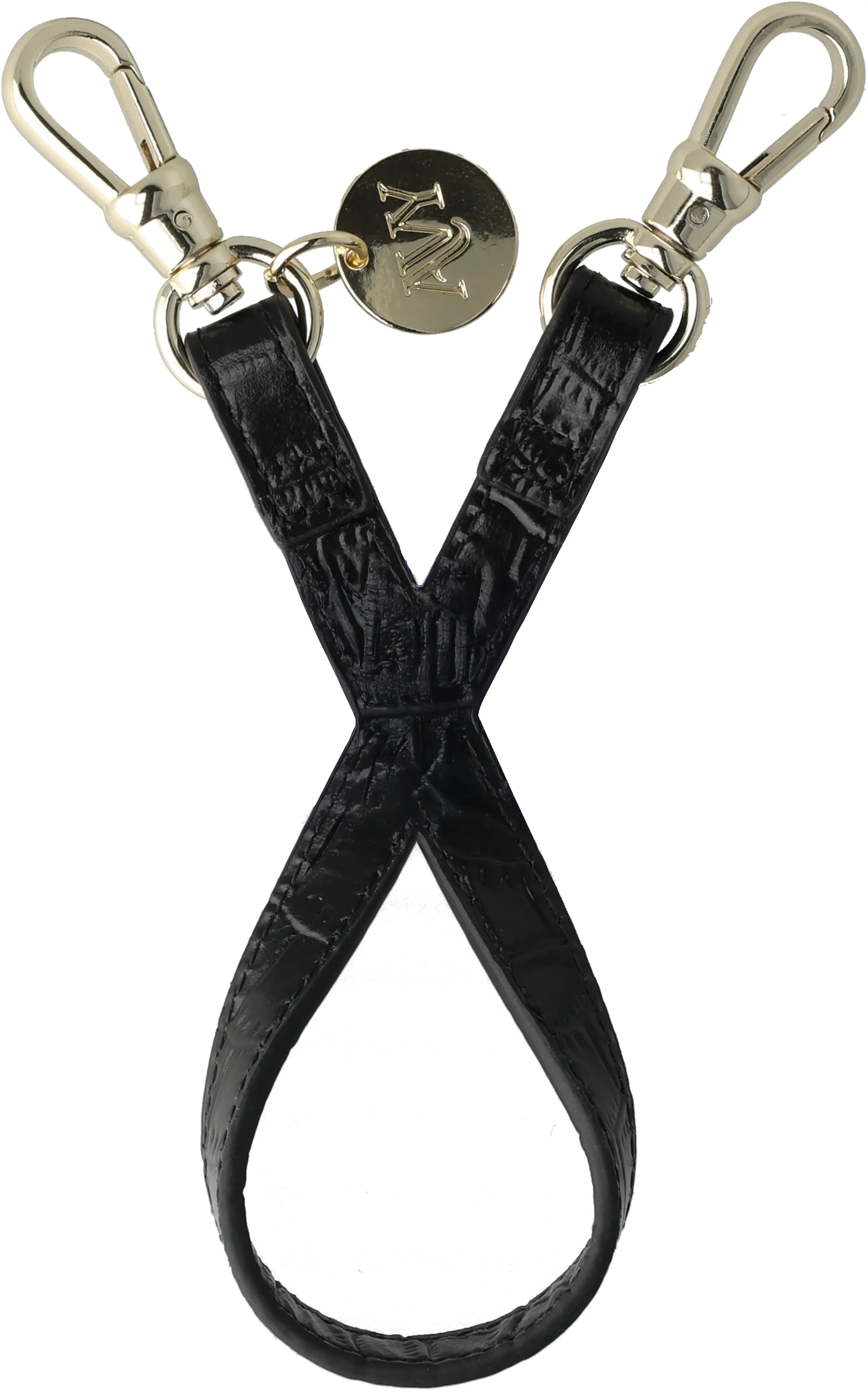 AVY Armband / Polsband Telefoonkoord (30CM) Leather Croco Zwart afbeelding 3