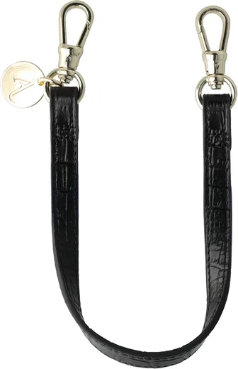 AVY Armband / Polsband Telefoonkoord (30CM) Leather Croco Zwart afbeelding 1
