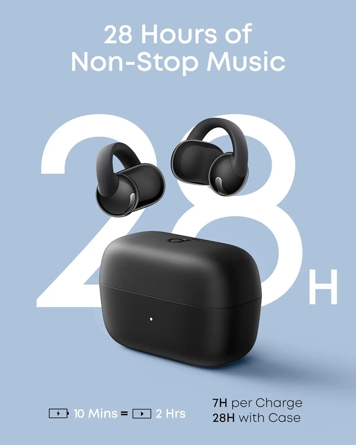 Anker Soundcore C50i Clip On Draadloze Open-Ear Oordopjes Zwart afbeelding 5
