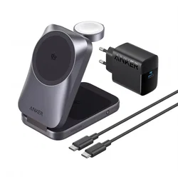 Anker MagGo 3-in-1 25W Draadloze Magsafe Oplader Smartphone/Apple Watch/AirPods afbeelding