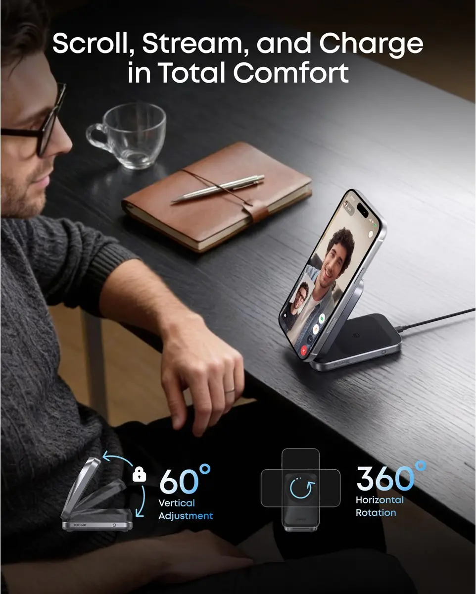 Anker MagGo 3-in-1 25W Draadloze Magsafe Oplader Smartphone/Apple Watch/AirPods afbeelding 5