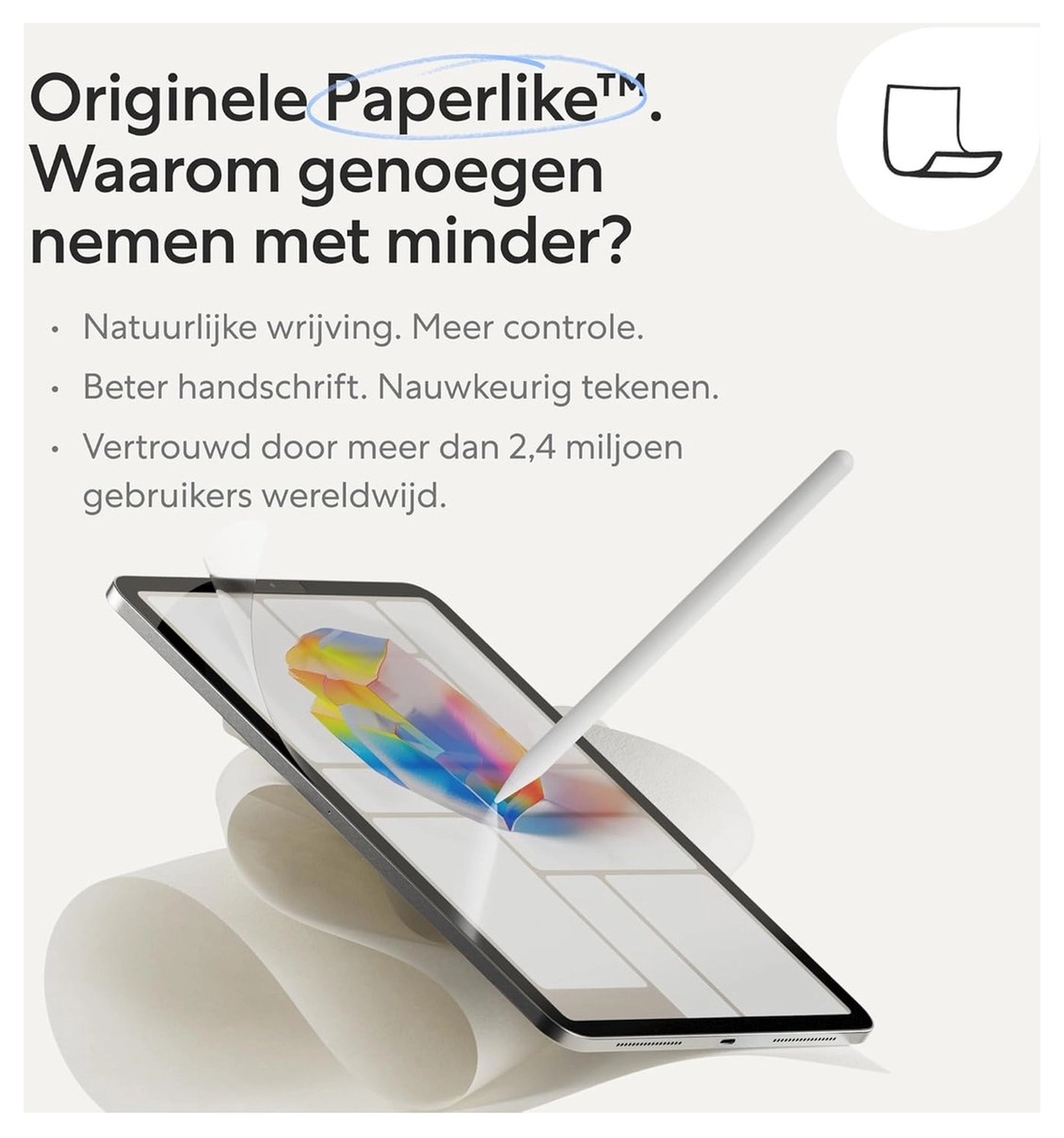 Paperlike Screen Protector 3 iPad 10.2 (2019-2021) Display Folie (2-Pack) afbeelding 3