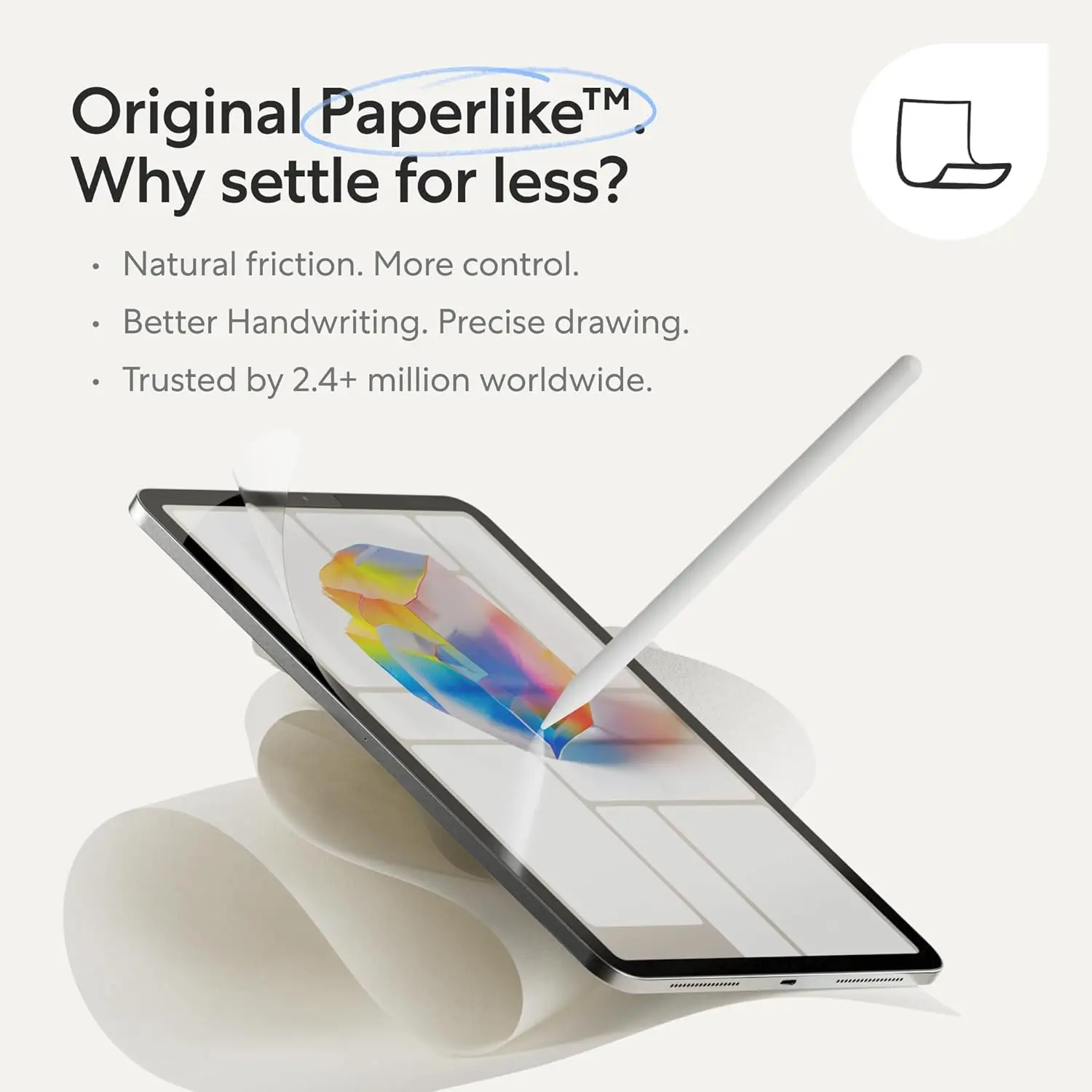 Paperlike Screen Protector 3 iPad Mini 7 / 6 Display Folie (2-Pack) afbeelding 3