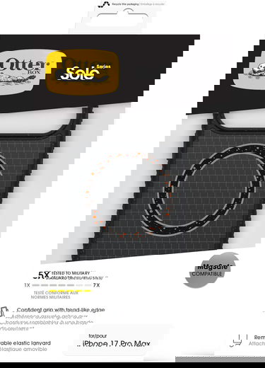 OtterBox Sole Series MagSafe Apple iPhone 17 Pro Max Hoesje met Draaglus Zwart afbeelding 7