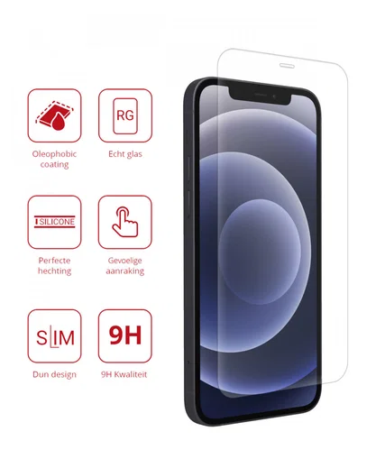 Rosso Apple iPhone 12 / 12 Pro 9H Tempered Glass Screen Protector - Duo Pack afbeelding 2