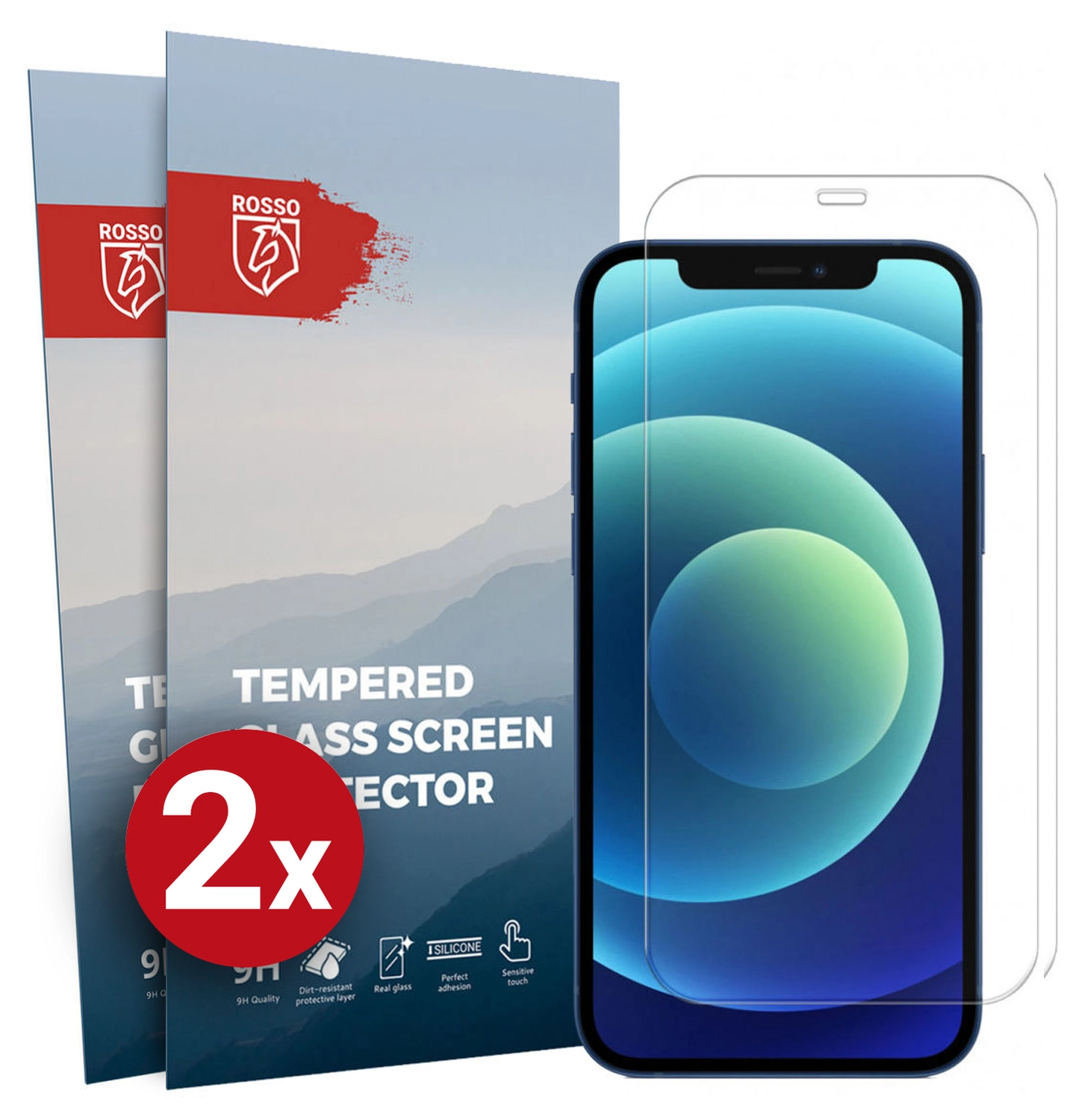 Rosso Apple iPhone 12 Mini 9H Tempered Glass Screen Protector - Duo Pack afbeelding 1