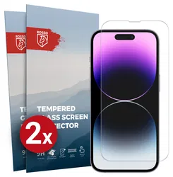Rosso Apple iPhone 14 Pro 9H Tempered Glass Screen Protector - Duo Pack afbeelding