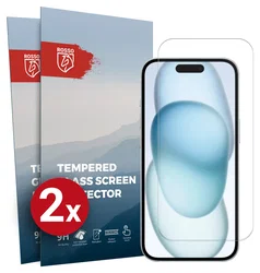 Rosso Apple iPhone 15 9H Tempered Glass Screen Protector - Duo Pack afbeelding
