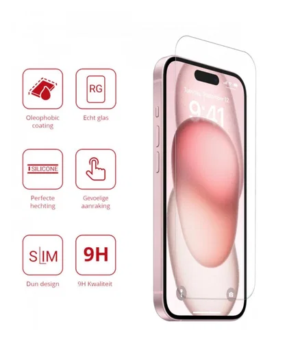 Rosso Apple iPhone 15 Plus 9H Tempered Glass Screen Protector - Duo Pack afbeelding 2