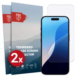Rosso Apple iPhone 16 9H Tempered Glass Screen Protector - Duo Pack afbeelding