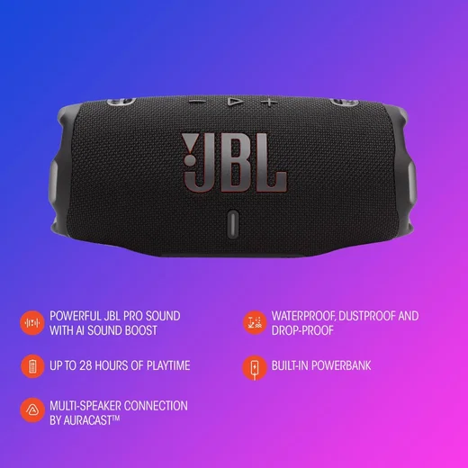 JBL Charge 6 Draadloze Bluetooth Speaker met Ingebouwde Powerbank Rood afbeelding 6