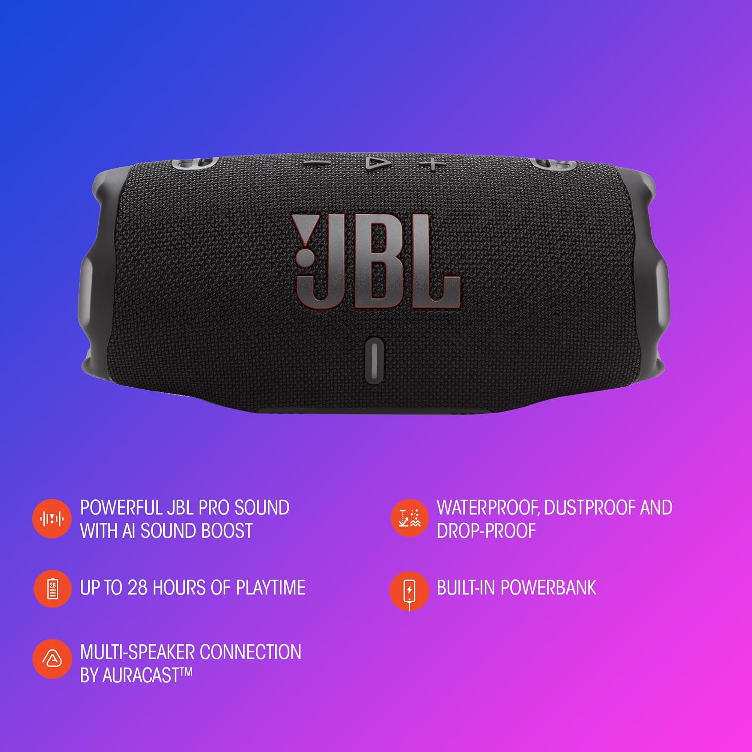 JBL Charge 6 Draadloze Bluetooth Speaker met Ingebouwde Powerbank Wit afbeelding 6