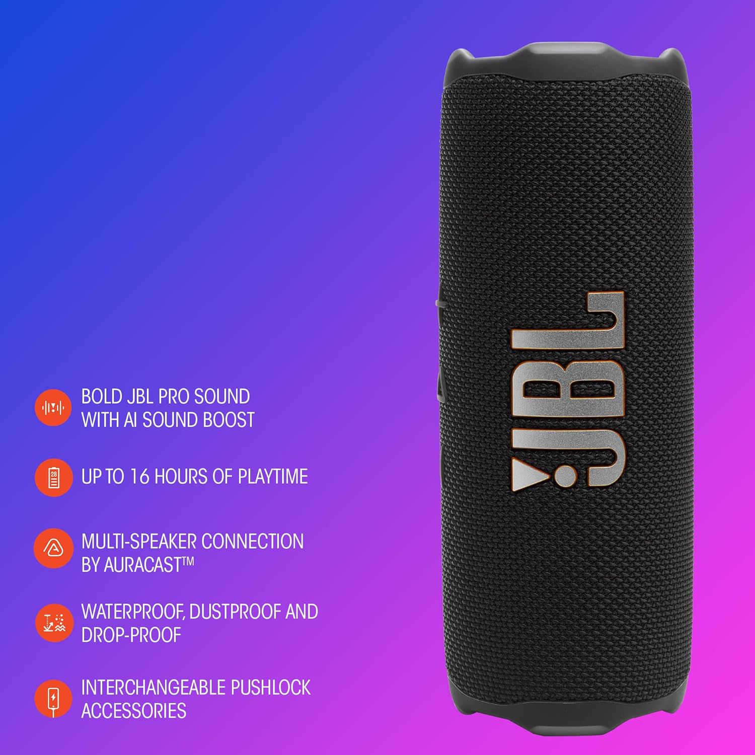 JBL Flip 7 Draadloze Draagbare Bluetooth Speaker met IP68 Rood afbeelding 3