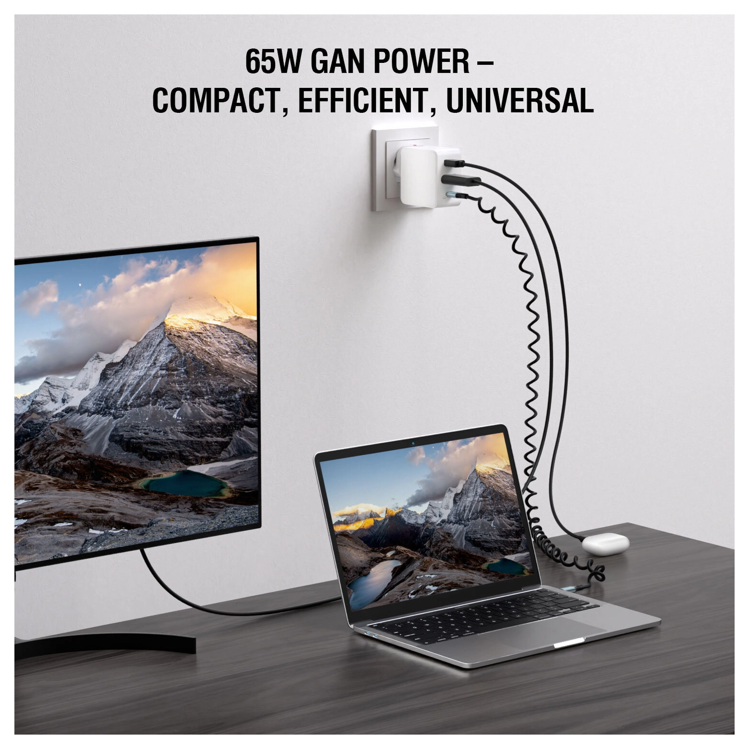 4smarts 65W GaN Flex 3-in-1 Oplader en Hub met HDMI Ingang 4K / 60Hz Wit afbeelding 4