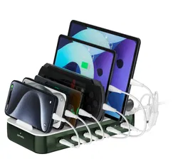 4Smarts Team 100W Laadstation 5x USB-C 1x USB-A Oplader Groen afbeelding