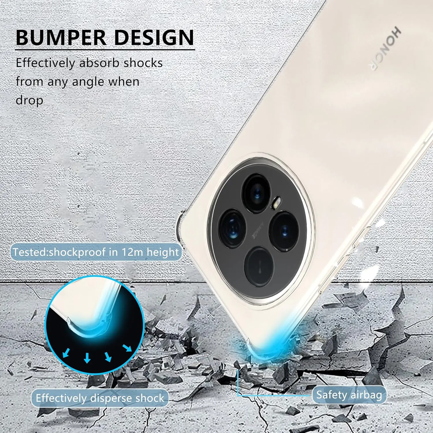 Honor Magic 8 Pro Hoesje Schokbestendig en Dun TPU Back Cover Transparant afbeelding 7