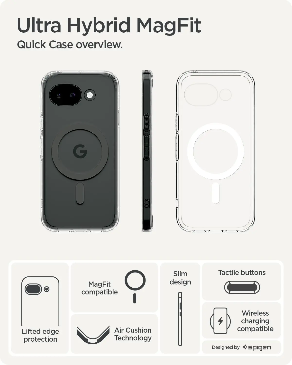 Spigen Ultra Hybrid MagFit Google Pixel 10a Hoesje MagSafe Transparant afbeelding 6