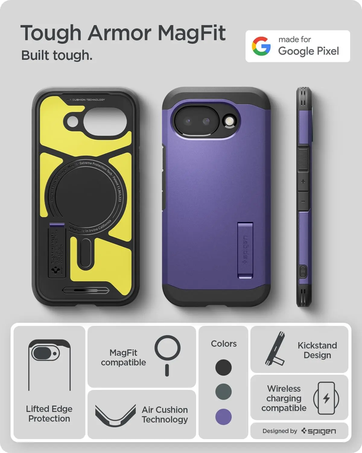 Spigen Tough Armor Google Pixel 10a Hoesje MagSafe Back Cover Paars afbeelding 5