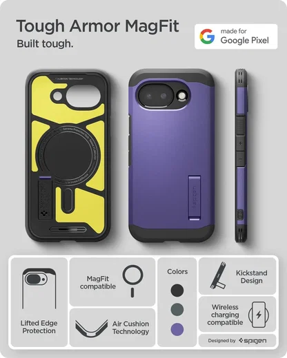 Spigen Tough Armor Google Pixel 10a Hoesje MagSafe Back Cover Paars afbeelding 5