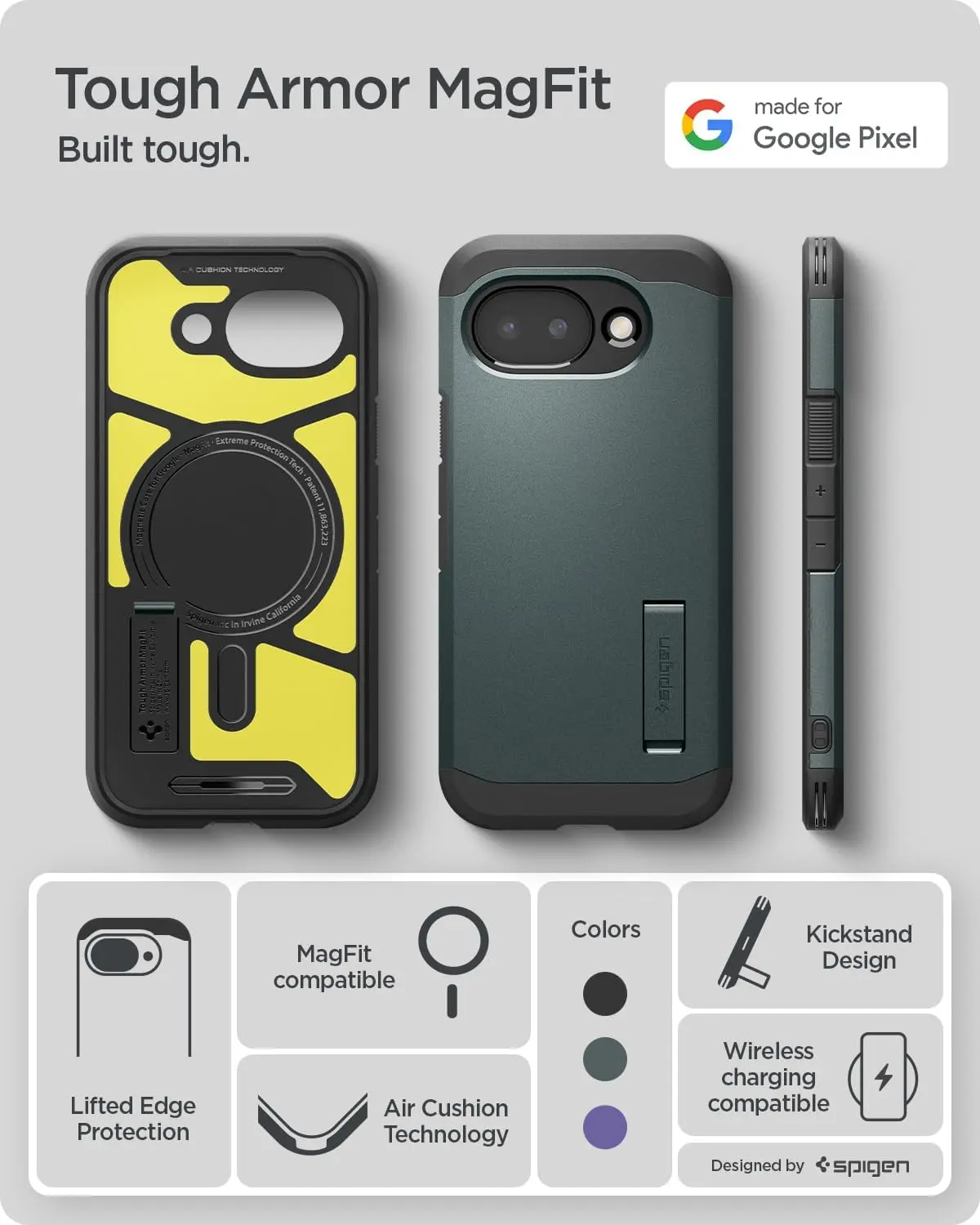 Spigen Tough Armor Google Pixel 10a Hoesje MagSafe Back Cover Grijs afbeelding 6