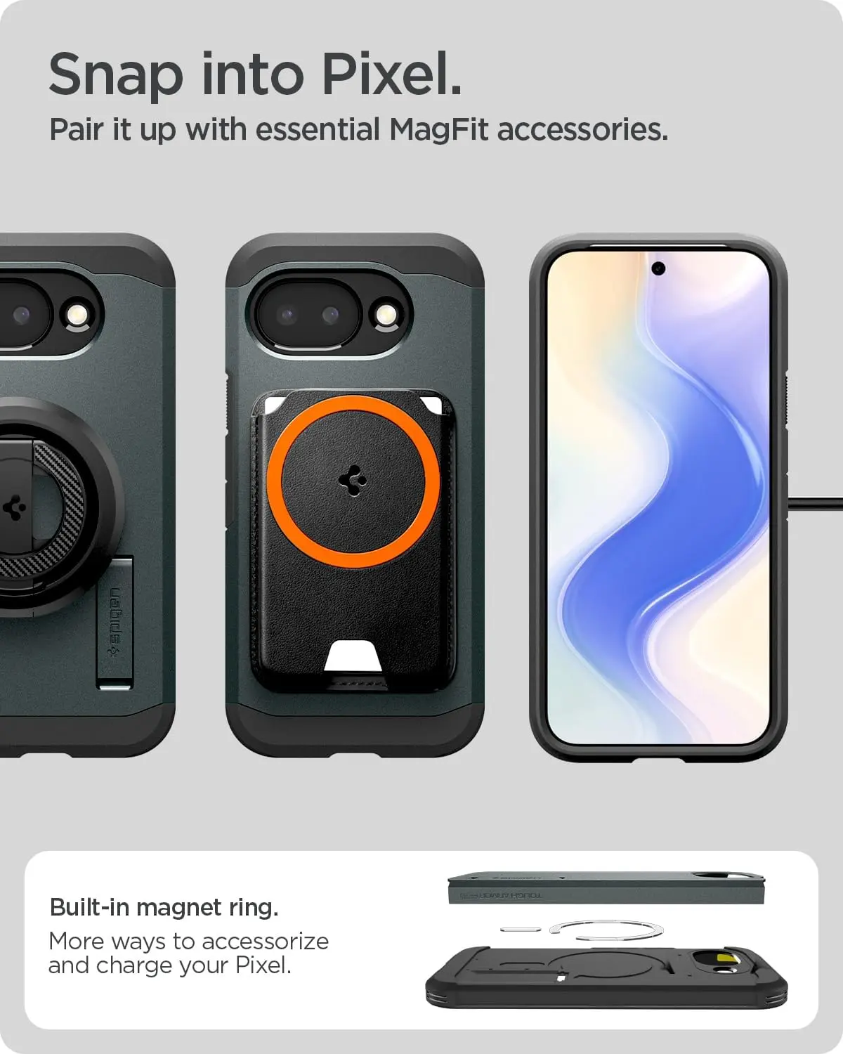 Spigen Tough Armor Google Pixel 10a Hoesje MagSafe Back Cover Grijs afbeelding 10