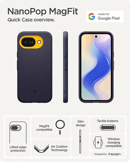 Spigen Nano Pop MagFit Google Pixel 10a Hoesje MagSafe Back Cover Blauw afbeelding 6