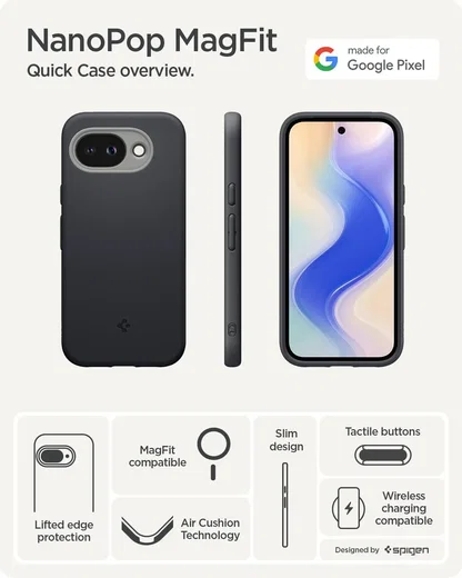 Spigen Nano Pop MagFit Google Pixel 10a Hoesje MagSafe Back Cover Zwart afbeelding 8