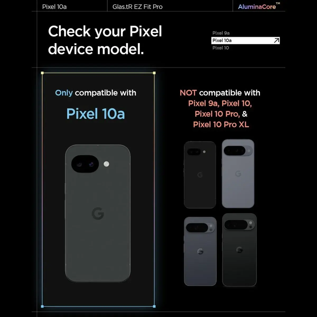 Spigen EZ Fit GLAS.tR Google Pixel 10a Screen Protector 2-Pack afbeelding 6