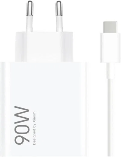 Xiaomi 90W Reislader USB-A HyperCharge Snellader met 1m USB‑C Kabel Wit afbeelding 1