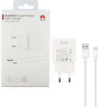 Origineel Huawei 22.5W SuperCharge Wandlader met USB‑A en USB‑C Kabel Wit