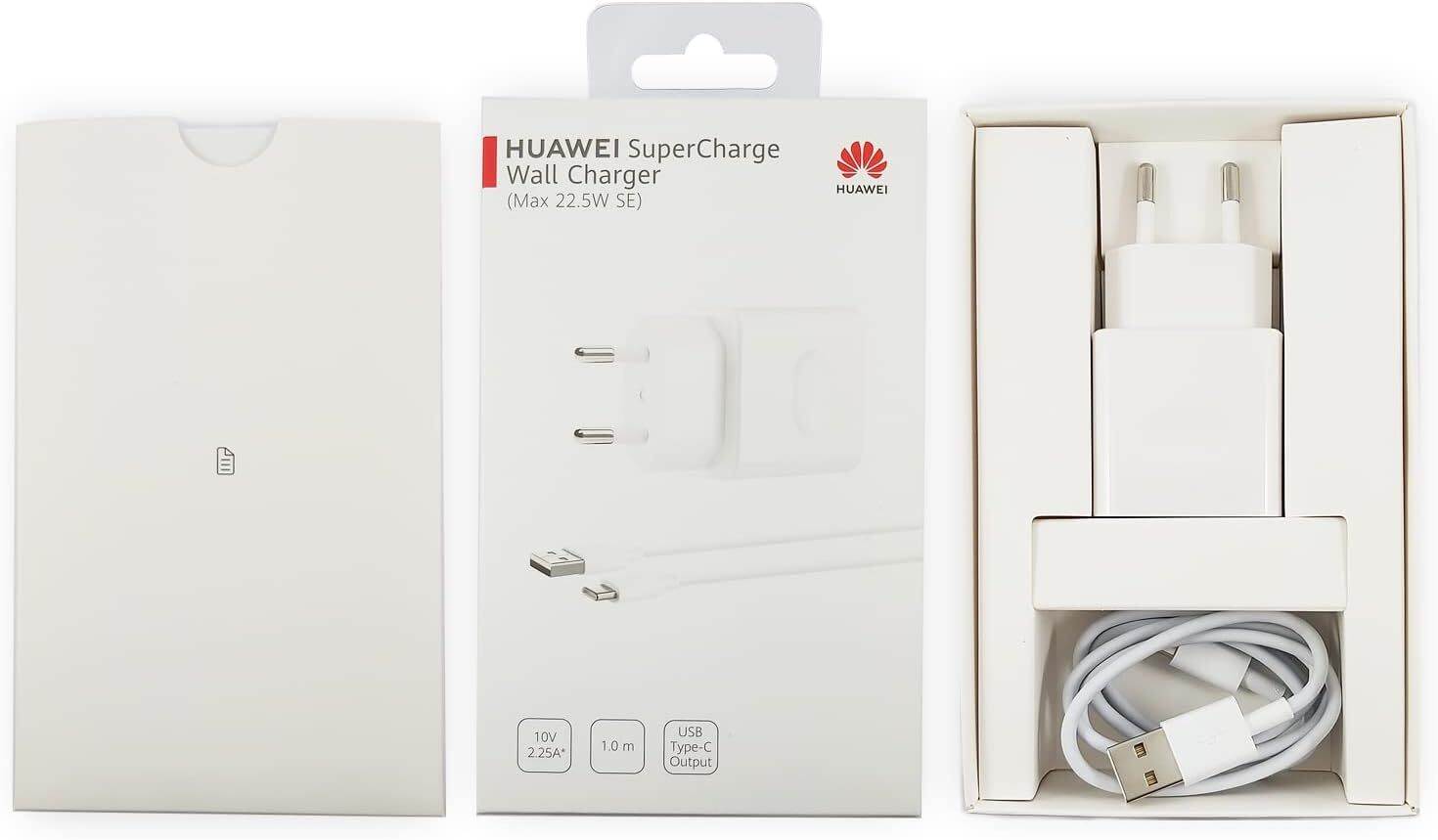Origineel Huawei 22.5W SuperCharge Wandlader met USB‑A en USB‑C Kabel Wit afbeelding 3