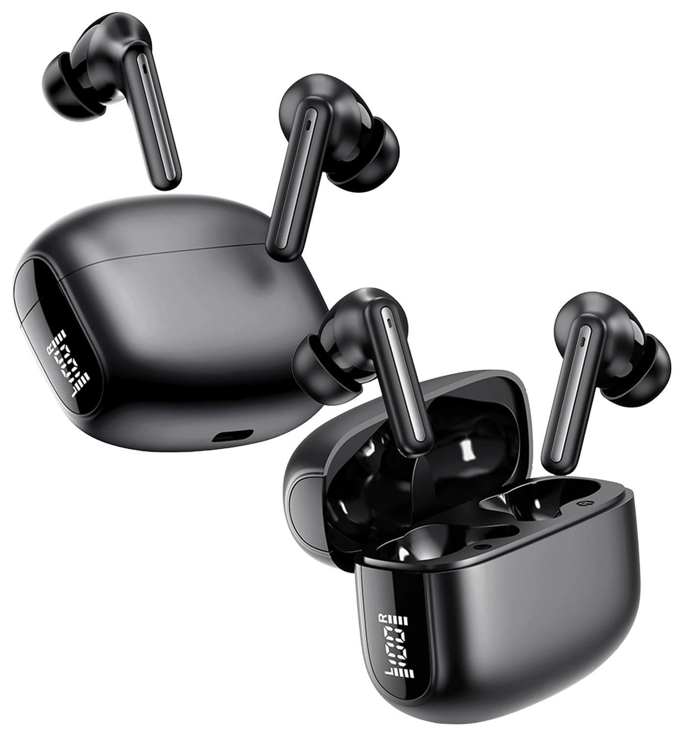 Duo Pack Buddi Pulse Draadloze Oordopjes Noise Cancelling ANC + ENC Zwart afbeelding 1