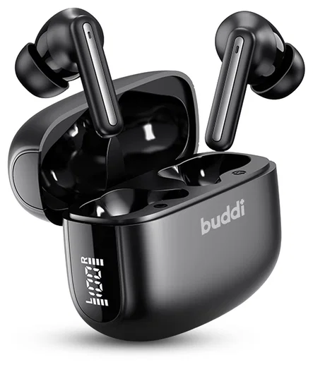 Duo Pack Buddi Pulse Draadloze Oordopjes Noise Cancelling ANC + ENC Zwart afbeelding 14