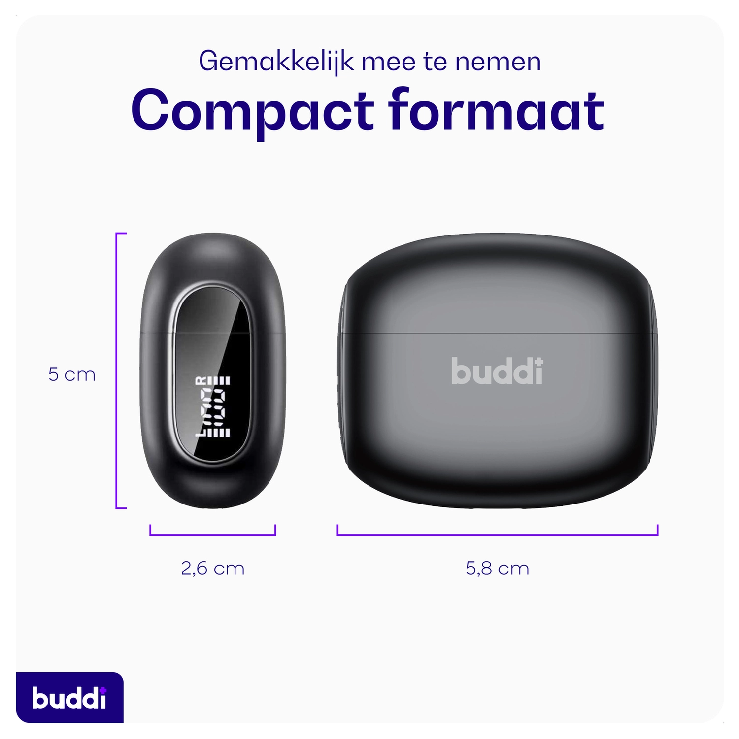 Duo Pack Buddi Pulse Draadloze Oordopjes Noise Cancelling ANC + ENC Zwart afbeelding 10
