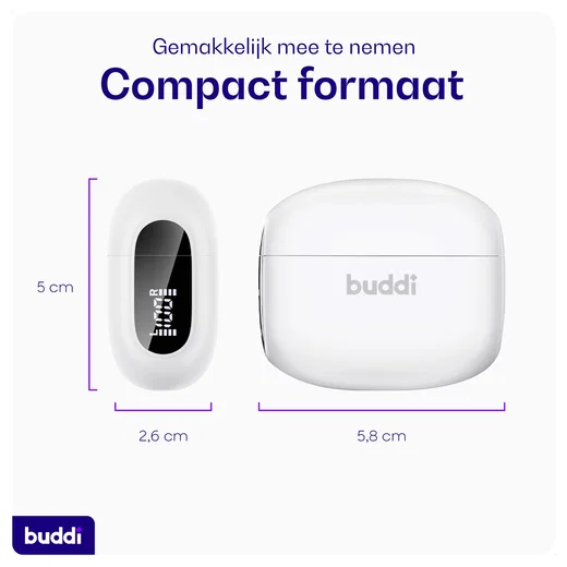 Duo Pack Buddi Pulse Draadloze Oordopjes Noise Cancelling ANC + ENC Wit afbeelding 10
