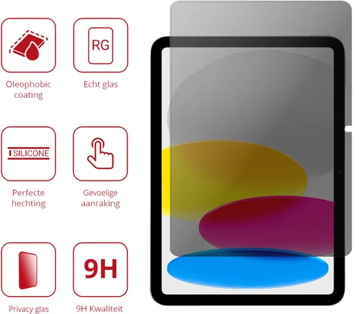 Rosso Apple iPad 11 (2025) 9H Tempered Glass Screen Protector Privacy afbeelding 2