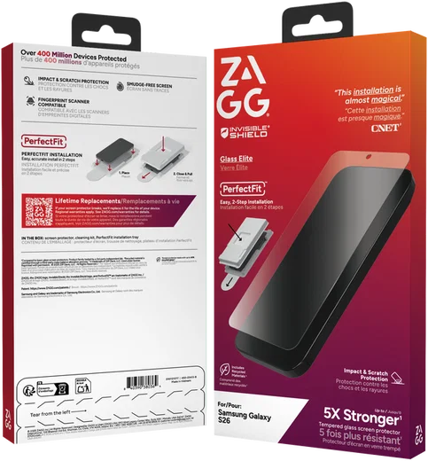 ZAGG InvisibleShield Glass Elite Samsung Galaxy S26 Screen Protector afbeelding 1
