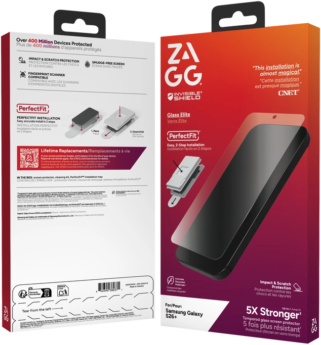 ZAGG InvisibleShield Glass Elite Samsung Galaxy S26 Plus Screen Protector afbeelding 1