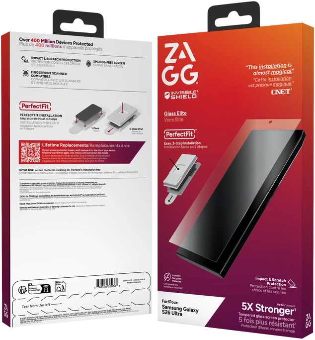 ZAGG InvisibleShield Glass Elite Samsung Galaxy S26 Ultra Screen Protector afbeelding 1