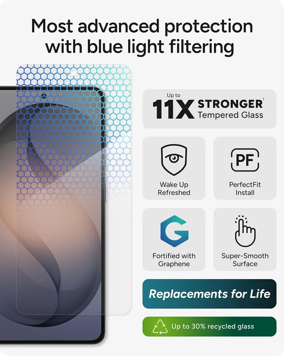 ZAGG InvisibleShield XTR5 Samsung S26 Ultra Screen Protector Anti-Blue Light afbeelding 10