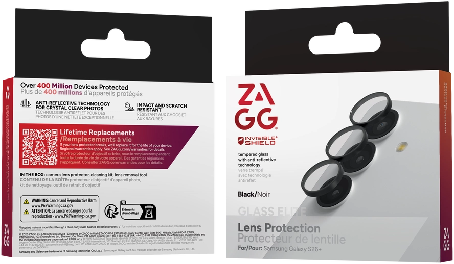 ZAGG Camera Rings Samsung Galaxy S26 Plus Camera Protector Zwart afbeelding 8