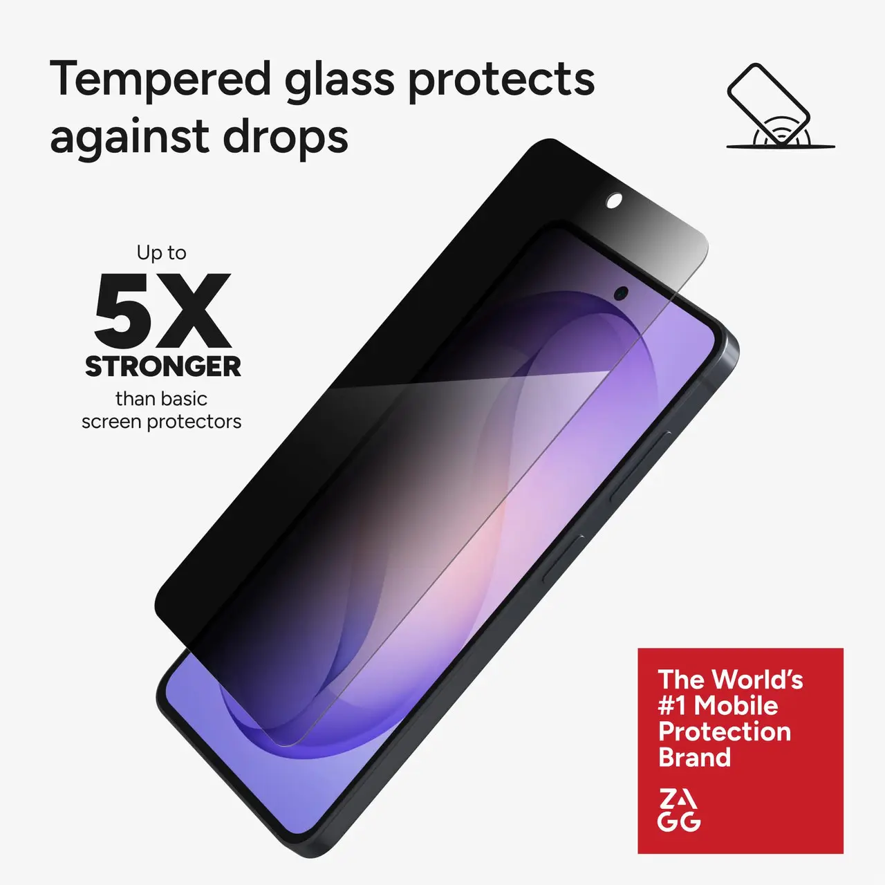 ZAGG InvisibleShield Glass Elite Privacy Samsung S26 Screen Protector afbeelding 5