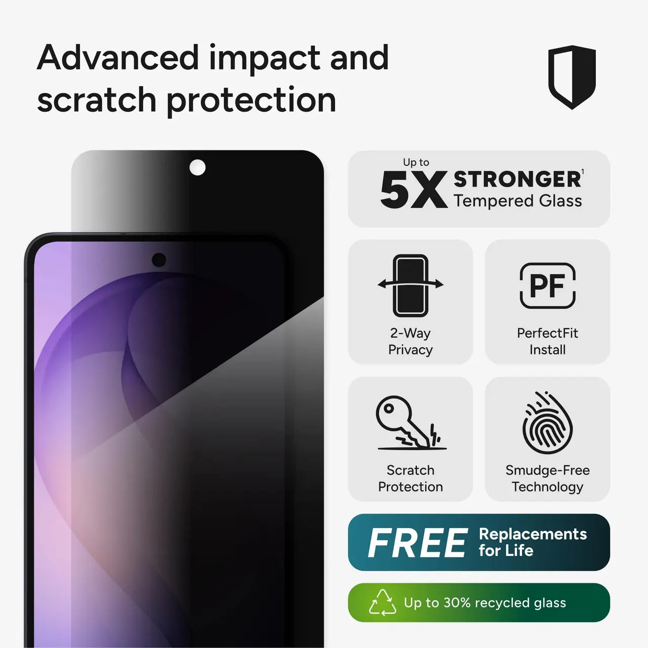 ZAGG InvisibleShield Glass Elite Privacy Samsung S26 Screen Protector afbeelding 4