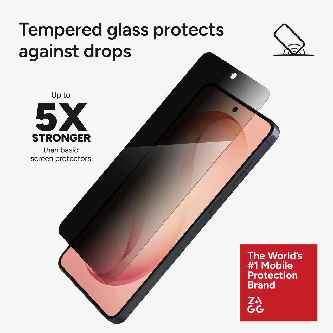 ZAGG InvisibleShield Glass Elite Privacy Samsung S26 Plus Screen Protector afbeelding 5