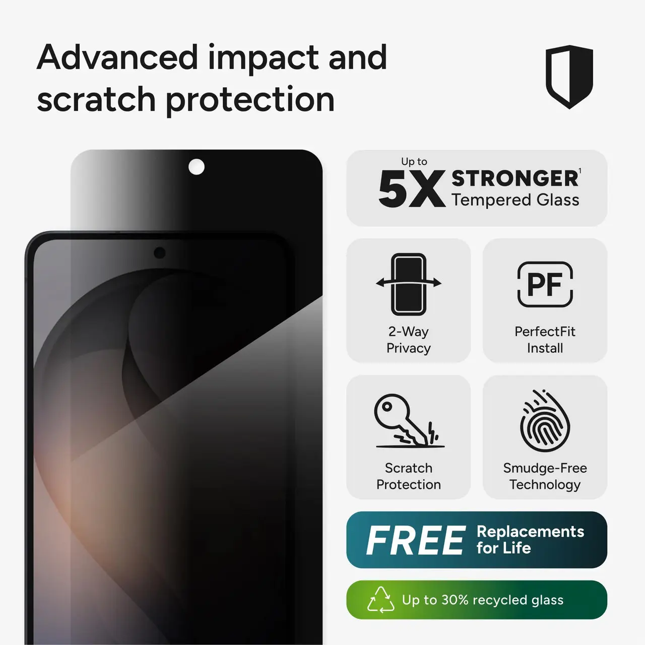 ZAGG InvisibleShield Glass Elite Privacy Samsung S26 Ultra Screen Protector afbeelding 4